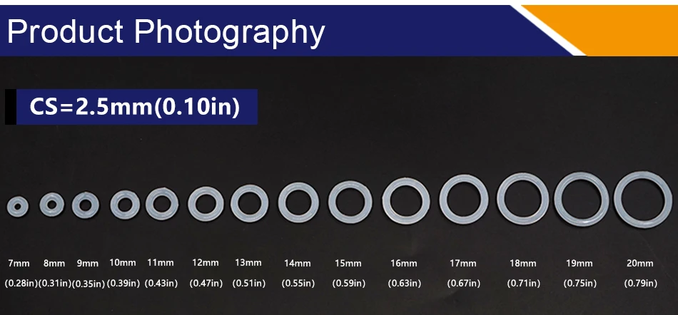 20 шт./лот силиконовым кольщом силикон/VMQ уплотнительное кольцо OD7/8/9/10/11/12/13/14/15/16/17/18/19/20*2,5 мм уплотнительное кольцо уплотнение резиновые прокладки кольцо шайба