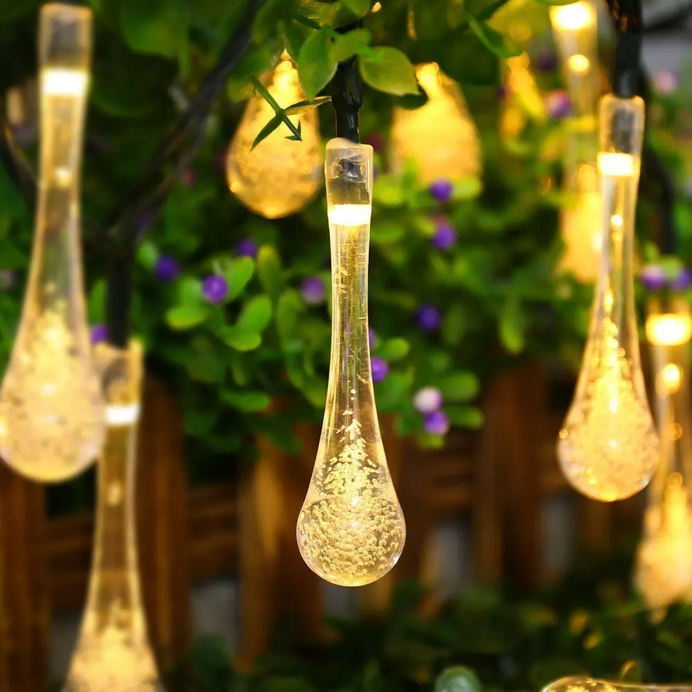 

Hi-Lumix Solar Lamp 5M 20LED Water Drop Solar String Light Waterproof Fairy Garden Outdoor Christmas Tree Decorative Light