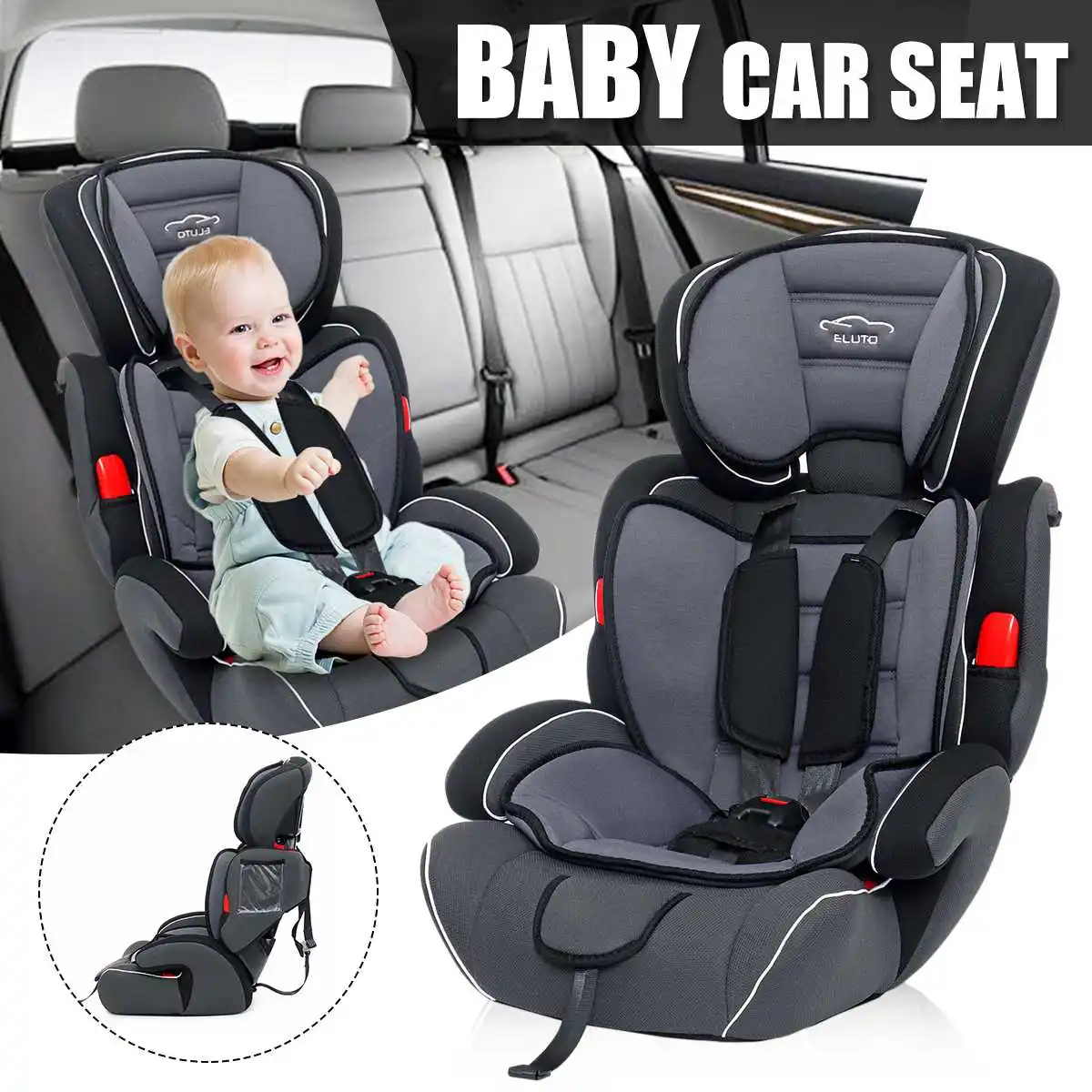 

Kids Car Safety Baby Seat Safety Seats for Armchair 9-36KG Group 1/2/3 Five-Point Harness Baby Booster Seats 9months-12years