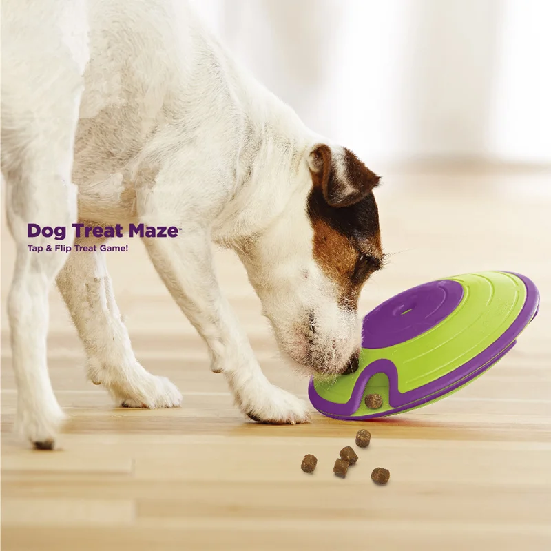 

Dog Brick Tap & Flip Treat Maze Toy Pet Dog Puppy High IQ Development Training Interactive Game Toy Educational Food Feeder Toys
