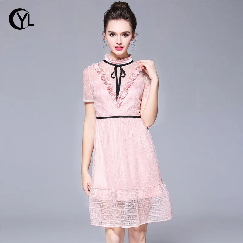 OUYALIN L XXXL 4XL 5XL Плюс Размер летнее платье 2018 Новое Женское с коротким рукавом и