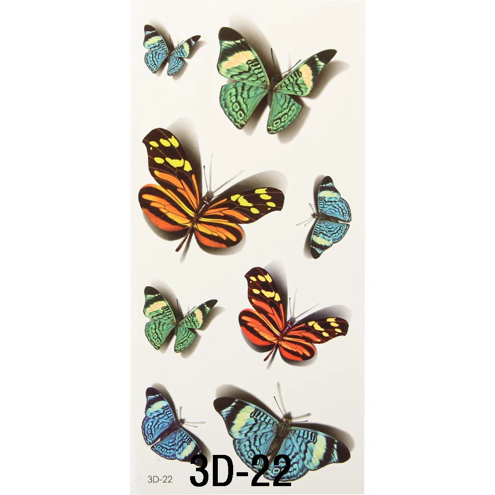 10 стилей Бабочка татуировки боди-арт наклейки Летающие бабочки ВОДОНЕПРОНИЦАЕМЫЕ БУМАЖНЫЕ Временные Татуировки женские мужские стильные Одноразовые 3D татуировки