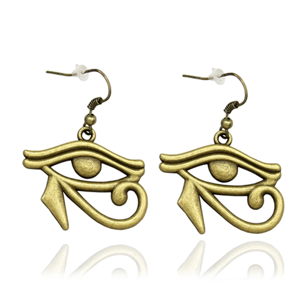

Vintage Gold Silver Egypt Cleopatra Wedjat Eye of Horus Ra Dangle Earrings Wicca Drop Dangle Earrings Women Oorbellen Orecchini