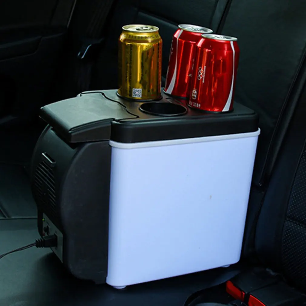 newPortable Size 12V Car Small Refrigerator Mini Fridge Cooler & Warmer Enough Capacity 6L White No Need for Refrigerants