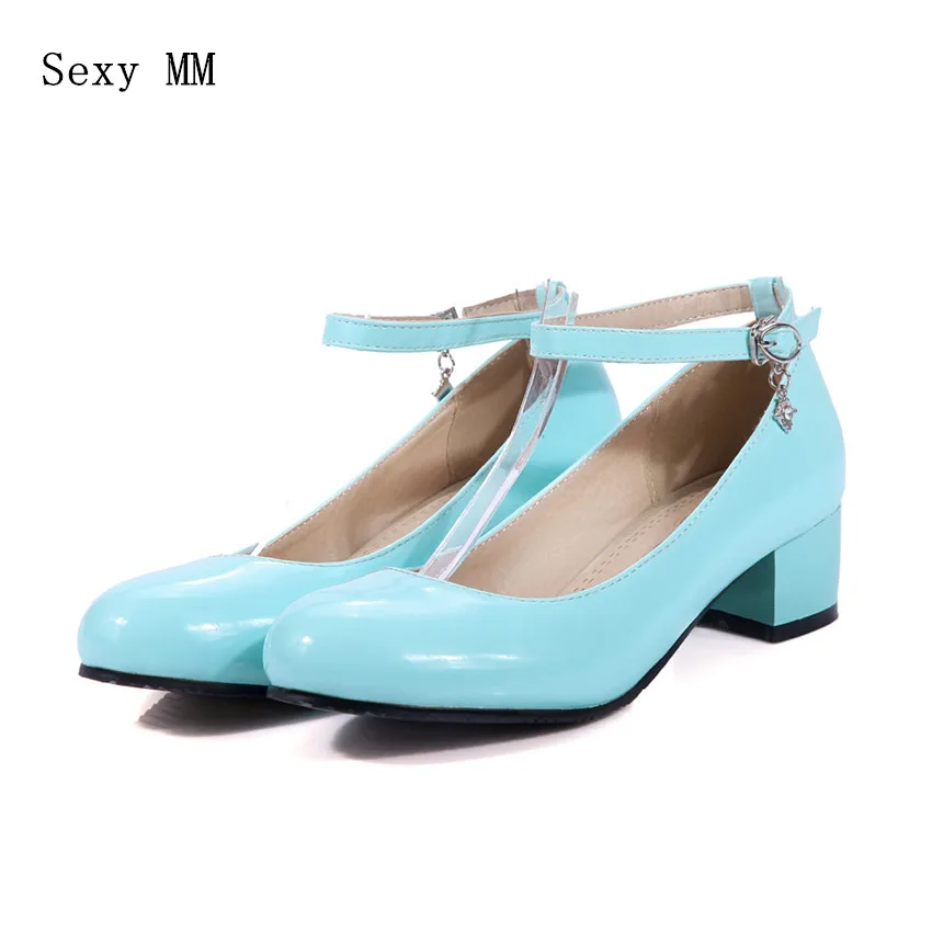 

Low High Heel Shoes Women Pumps Mary Janes Shoes High Heels Kitten Heels Plus Size 33 - 40 41 42 43 44 45 46 47 48