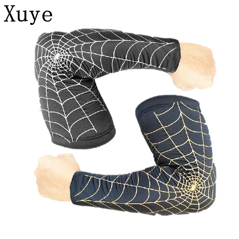 Prix pour Hommes araignée motif Solaire Sport Basket-Ball protège-bras Coude Pad cyclisme Manches élastique de course Manchettes Prix pour Hommes araignée motif Solaire Sport Basket-Ball protège-bras Coude Pad cyclisme Manches élastique de course Manchettes