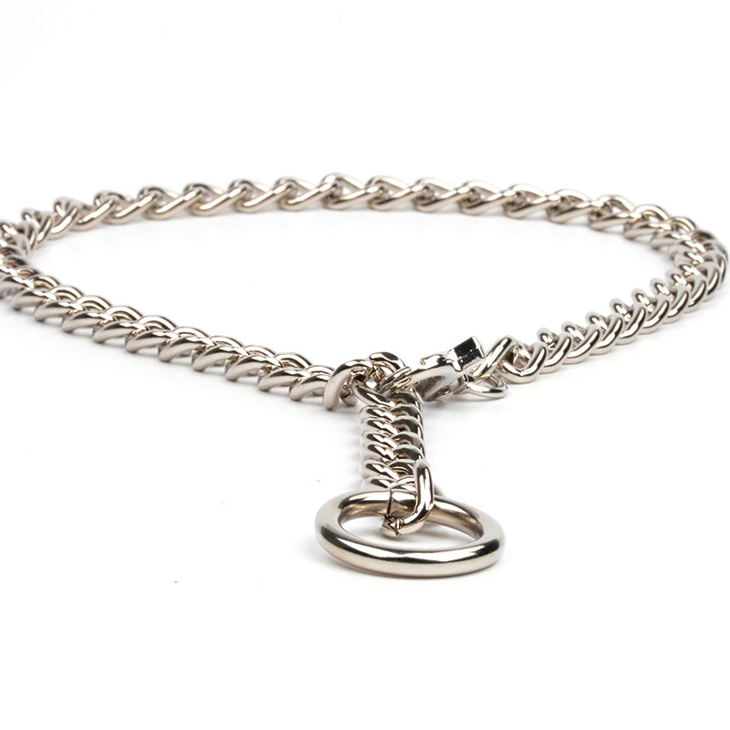 Cool Handmade Silver Chain Choker Necklace for Women Men Girls Punk Gothic Metal Chain Collar with O Round - Image 4