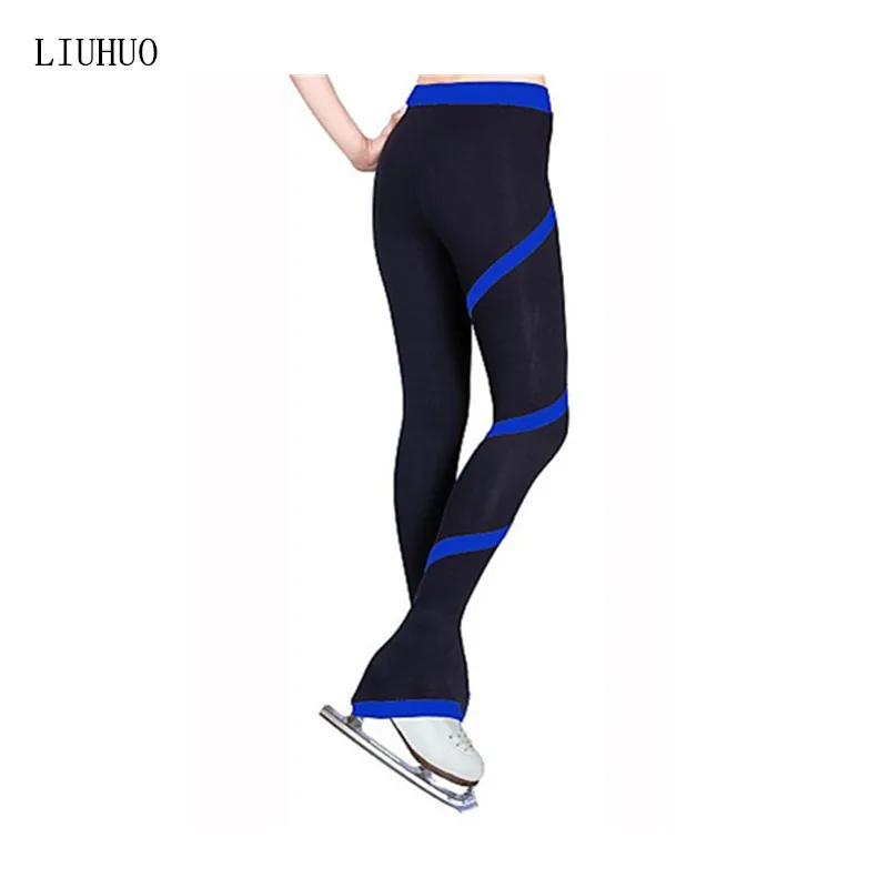 LIUHUO Ice Figure Skating Pants Trousers Women Girl Tights Bottoms Train Rose Red Red Blue Light Blue Light Pink Teens Practice