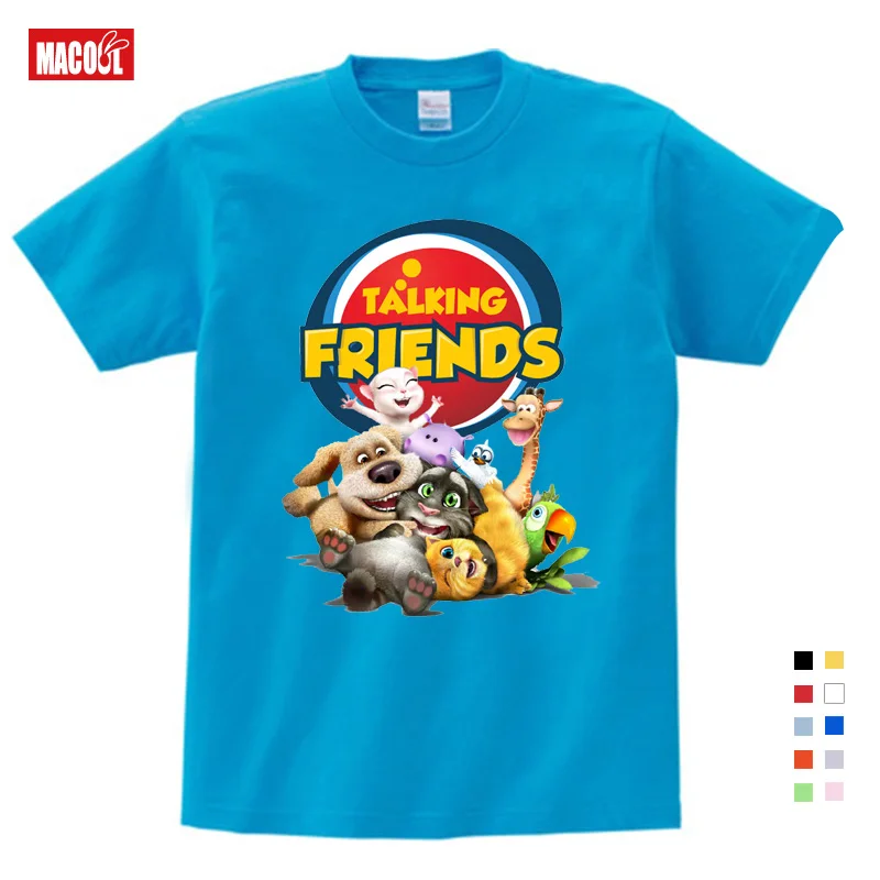 children t shirts girls 9 years boys games can Talking Tom Cat t shirt Summer Child Cat Tom and his friends funny cool tops