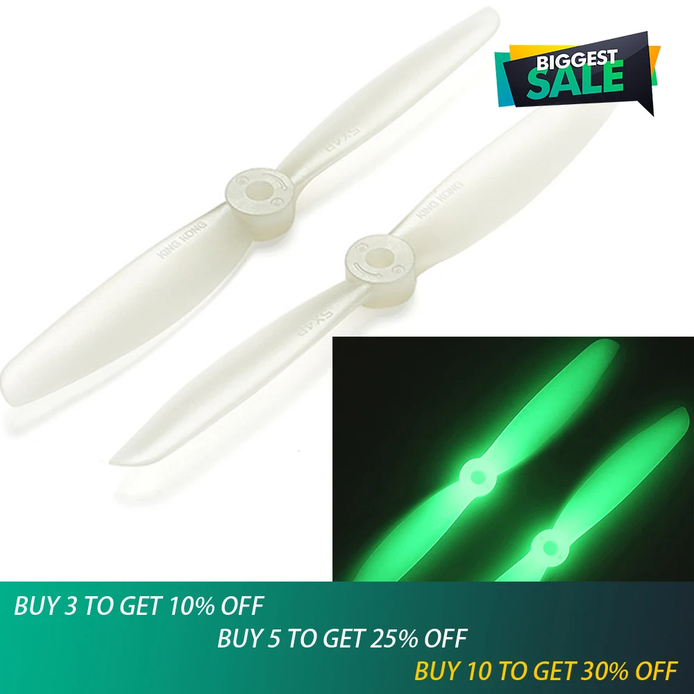 

2pair/lot KINGKONG 5040/6040 Luminous flat Propeller CW/CCW For RC QAV250 Quadcopter Multicopters