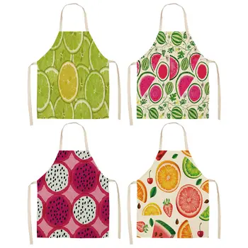 

1Pcs Pineapple Kitchen Apron for Woman Sleeveless Cotton Linen Aprons Home Cooking Baking Bibs Cleaning Tools 53*65cm PM0002