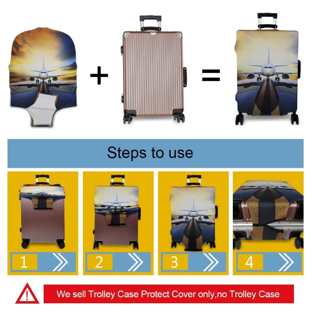 Suitcase Protective Covers Travel Accessories Airplane Print Luggage Cover Elastic Apply to 18-32 Inch Suitcase Trolley case