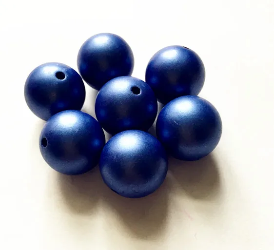 

(choose size) 12mm/16mm/20mm royal blue color Acrylic Matte pearls Beads for Colorful Chunky Beads Necklace Jewelry