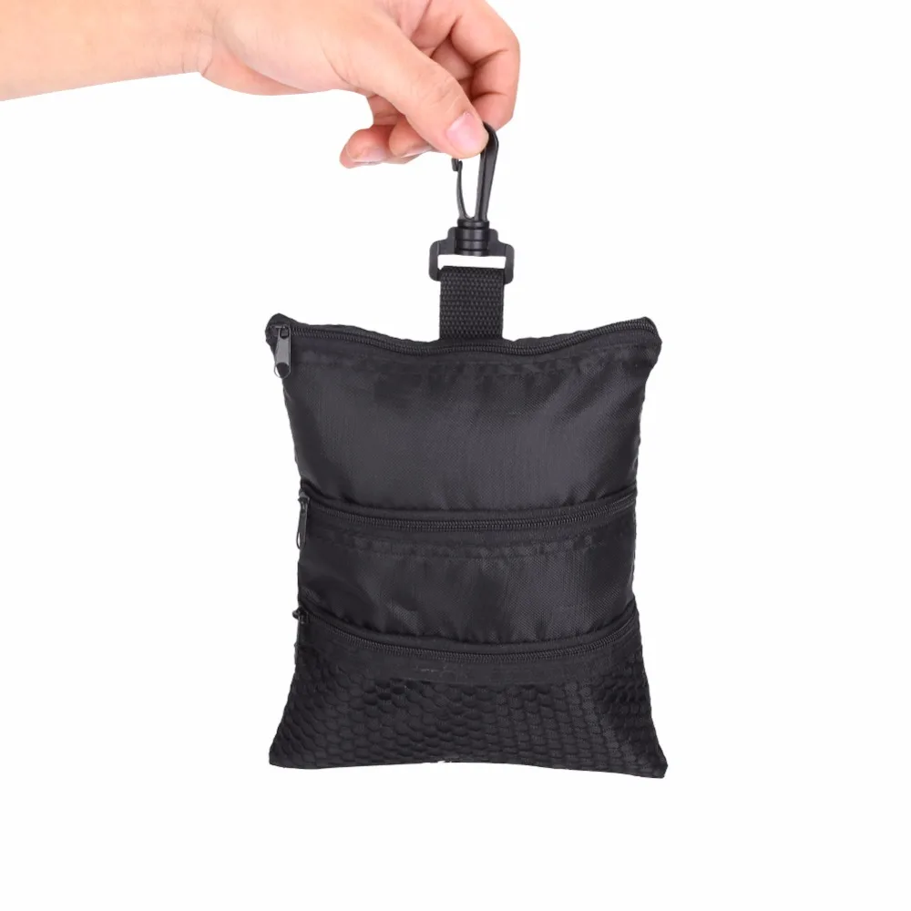 Mini Portable Golf Ball Bag Small Golf Ball Bag Holder Pouch Multi Pocket Black Zipper Handbag ...