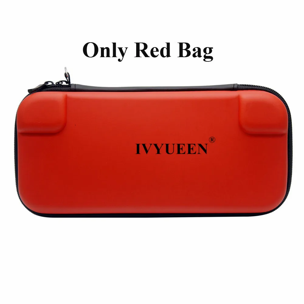 Сумка для хранения IVYUEEN, чехол для Kind Switch NS Console из закаленного стекла, защитный силиконовый чехол для Joy Con, контроллер - Цвет: Only Red Bag