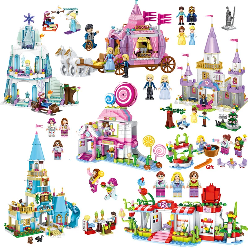 

Princess Elsa Magical Ice Castle Set Compatible legoINGly Friends City Spielplatz Bausteine Building Block Bricks Toy for Girl