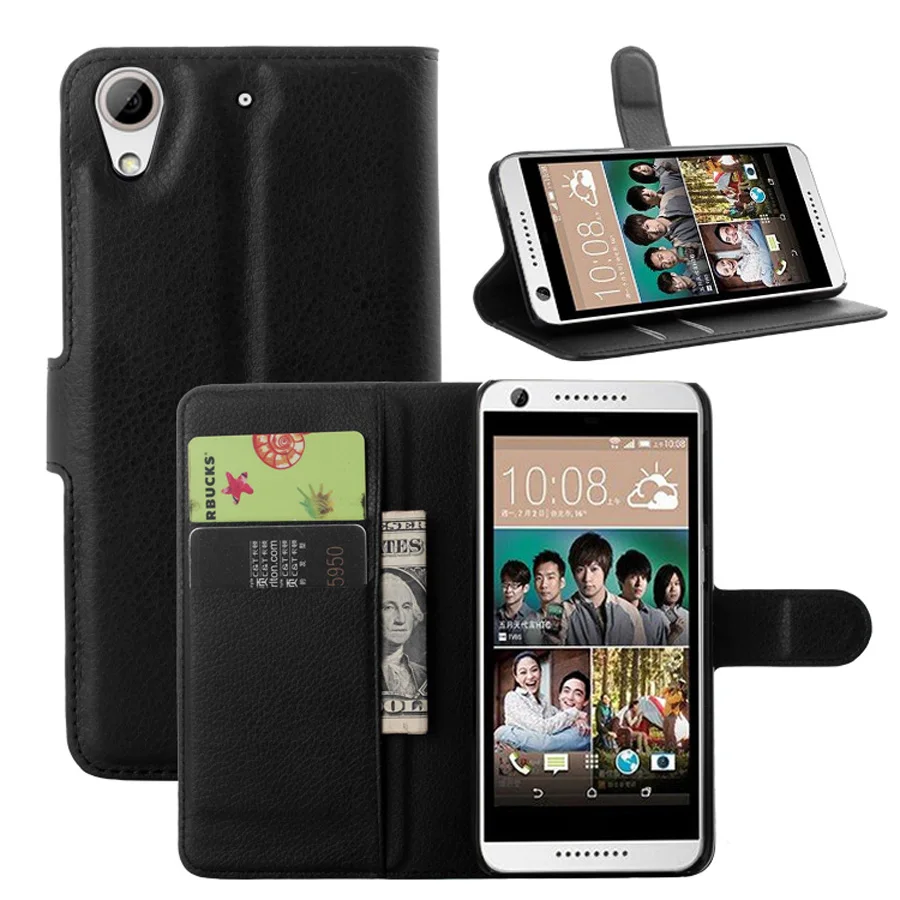 

Fashion Wallet PU Leather Case Cover Flip Protective Phone Back Shell For HTC desire 650 626 Visa Card Slot With Stand