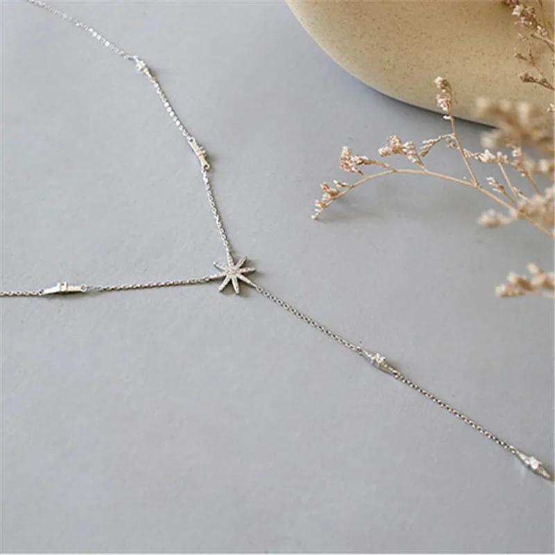 

925 Sterling Silver Pendant Necklaces jewelry NEW flower cubic zirconia for wedding Jewelries
