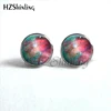 NES-0027  Nebula Galaxy Earrings Orion Nebula Glass Earrings Spiral Galaxy Jewelry Studs Earrings Glass Cabochon HZ4 ► Photo 3/6