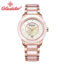 Gladster Japanese Miyota 2115-3H Fashion Female Watch Luxury Brand Waterproof Lady Dress Quartz Watch Steel Ceramic Woman Clock