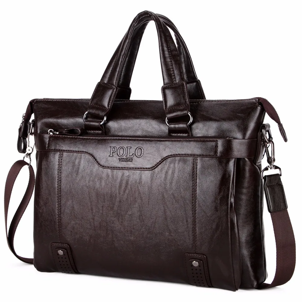 New Brand POLO men's leather messenger bags vintage crossbody bag men