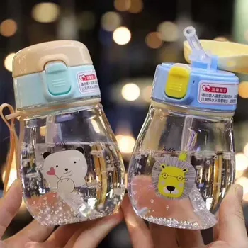 

350ml Sippy Cup with Strap Baby Feeding Water Drink Leak Proof Bottle with Straw Baby Learning Drinking Tritan Bebe Copos