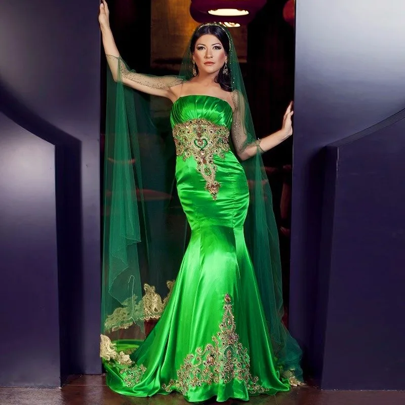 Fashion Indian Evening Dress Emerald Saudi Arabia Middle East Long Fashion Indian Evening Dress Emerald Saudi Arabia Middle East Long Formal Gown Wedding Women Dresses Gorgeous Elegant In From
