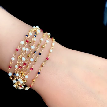 

hecho a mano Original agua fresca barroca perla pulsera ajustable para mujer boda joyería pulsera Femme