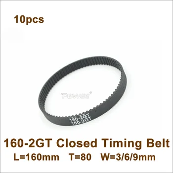 

POWGE 160 GT2 Timing Belt Width 6/9mm Length 160mm Teeth 80 2GT Closed-Loop Synchronous Belt For 3D Printer 160-2GT 160-GT2