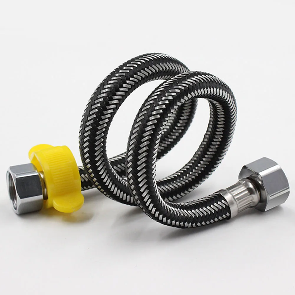 

1/2" Corrugated Water Heater Stainless Steel Pipes Shower Toilet Plumbing Basin Bathroom Hose Sink Double-Headed