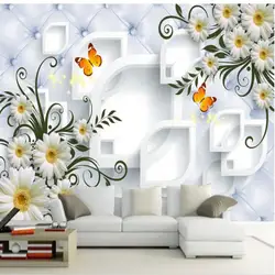 Beibehang пользовательские крупномасштабных фрески белый хризантемы Простые Модные мягкие посылка 3D фоне стены нетканые обои