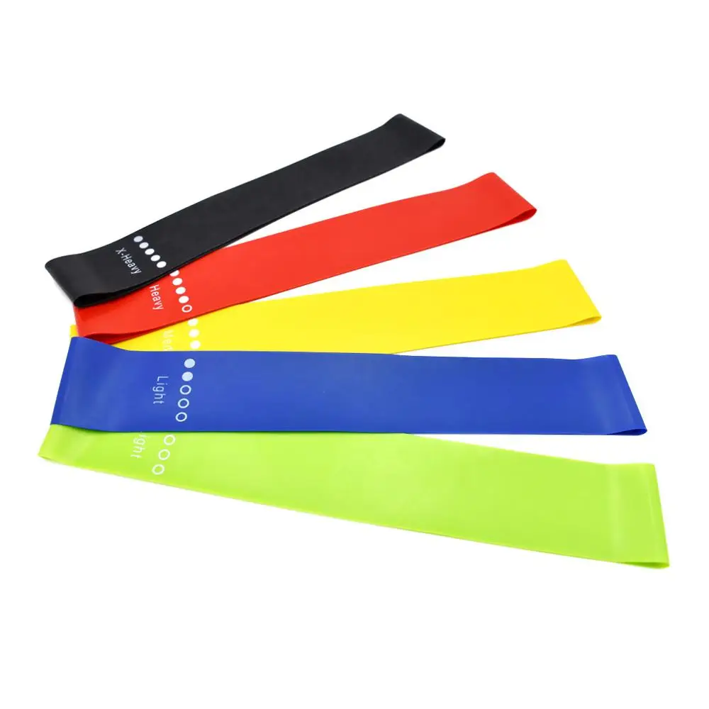 5 Level Yoga Resistance Rubber Bands Pilates Sport Training Workout Elastic Bands Indoor Outdoor Fitness Equipment 0.35mm-1.1mm