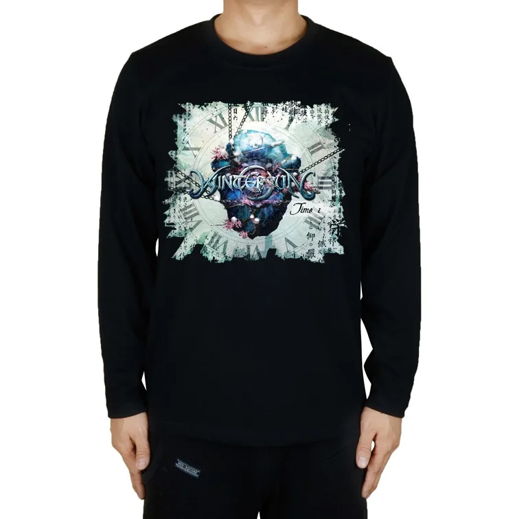 

5 kinds Finland Streetwear Wintersun Rock Brand shirt 3D long Full sleeve fitness Hardrock heavy Metal 100%Cotton Customize