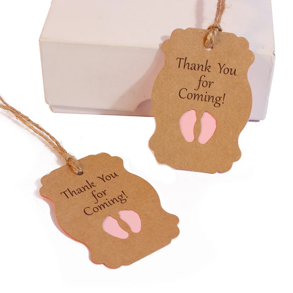 

Newly 50Pcs/packet Little Baby Footprinted Invatation Card for Birthday Party TE889