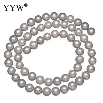 

Cultured Potato Freshwater Pearl Beads grey Grade A 6-7mm Approx 0.8mm