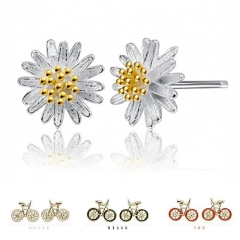 

E356 hot selling fashion jewelry wholesale love for wife cute vintage bicycle new design earrings for women