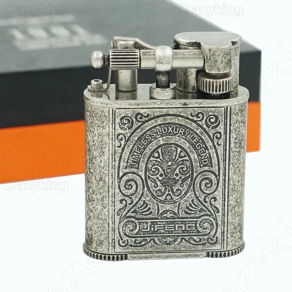 

Vintage Silver / Enthusiasm Copper 2 Torch Jet Flame Grinding Wheel CigaretteCigar Pipe Lighter With Punch Cohiba