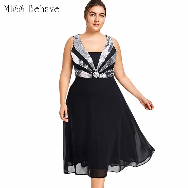 

Silver Sequined Dress Plus Size Glittery Flowy Party Dress Women Vintage Dress Sexy Sleeveless Chiffon Dress Vestidos
