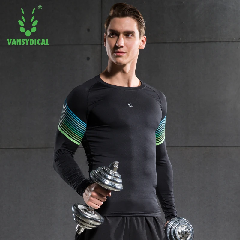 Men Mens Gym Athletic Compression T-shirts Workout Long Sleeve Spandex Tops Activewear Tops