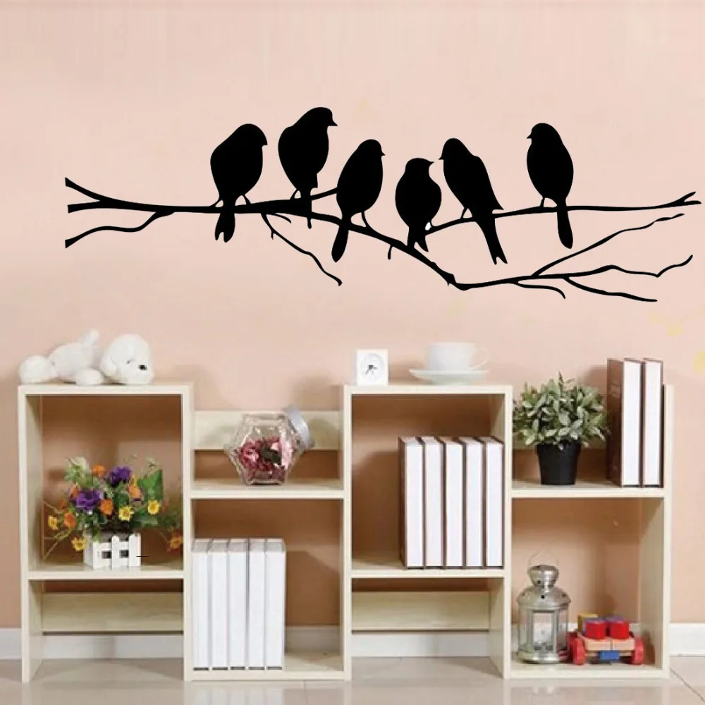 85 26cm font b DIY b font Wall stickers Decal Removable Black Bird Tree Branch Art