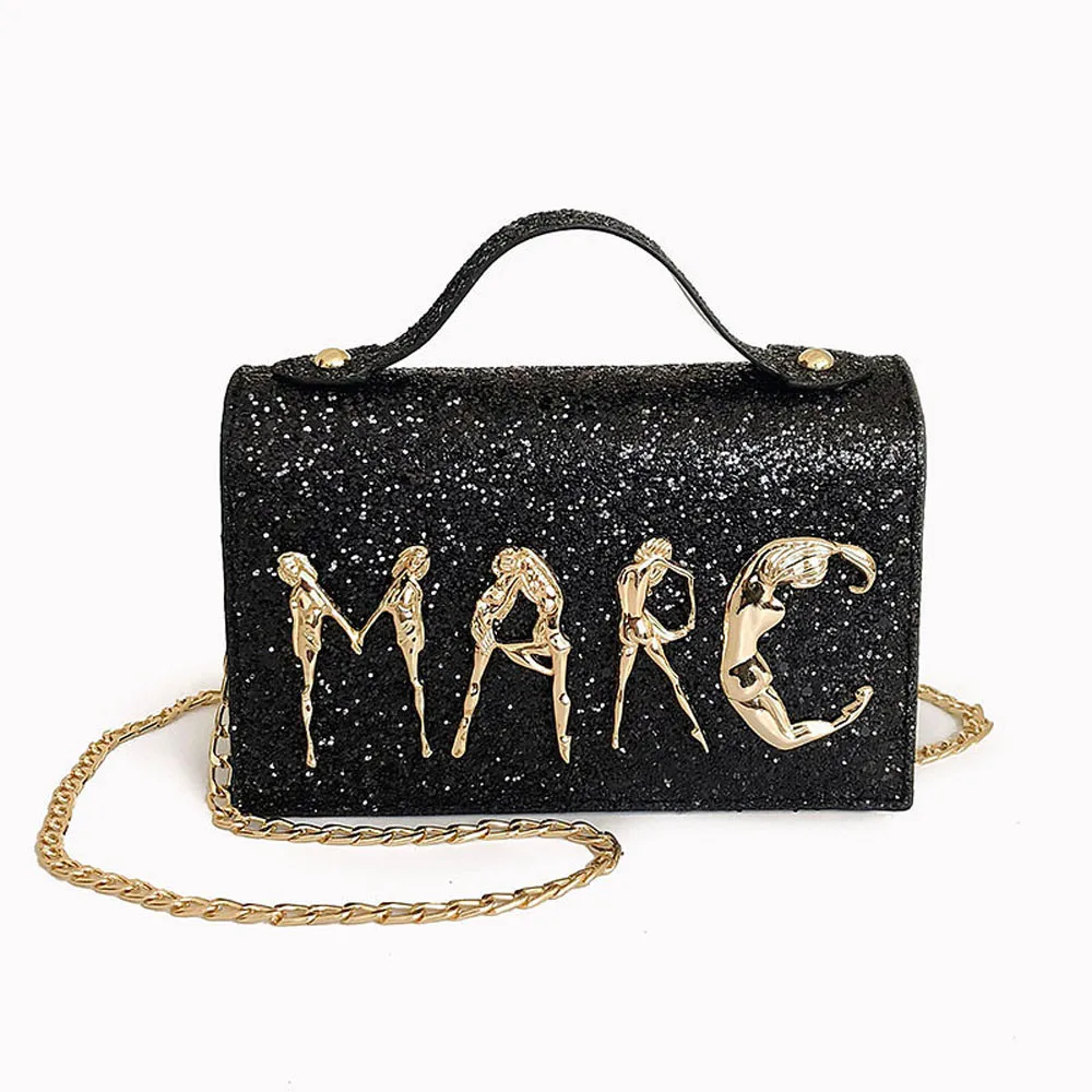 

Womens Bag Leather Sequins Letter Crossbody Bag Shoulder Purse Hand bolso mujer torebka damska shopper ladies hand bags