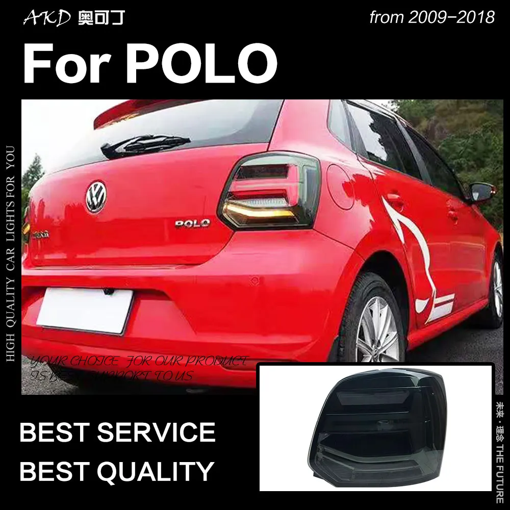 AKD Car Styling for Polo Tail Lights 2009- New Polo LED Tail Lamp LED DRL Dynamic Signal Brake Reverse auto Accessories