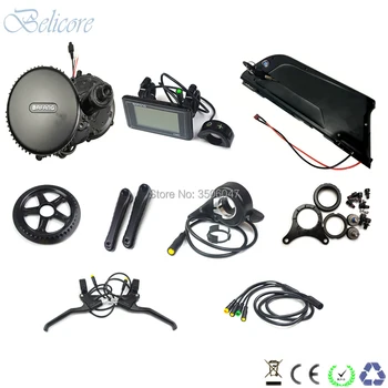 

36v 500w electric bike conversion kit 8fun bbs02 36v 500w crank mid drive motor kits+36v 11.6ah 10s4p down tube e-bike battery