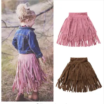 Toddler Baby Girls Tassel Skirts Kids Long Length Party Pageant Skirt Clothes 1