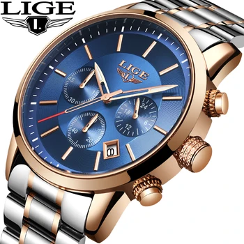 

2019 Top Luxury Brand LIGE New Fashion Mens Waterproof Sports Quartz Watches Men's Leisure clock Relogio Masculino Montre Homme