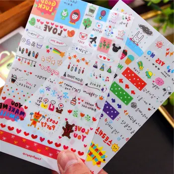 

6pcs/lot Cute Creative transparent sticker child diy toy Photo album Deco sticker scrapbooking seal sticker kawaii stationery
