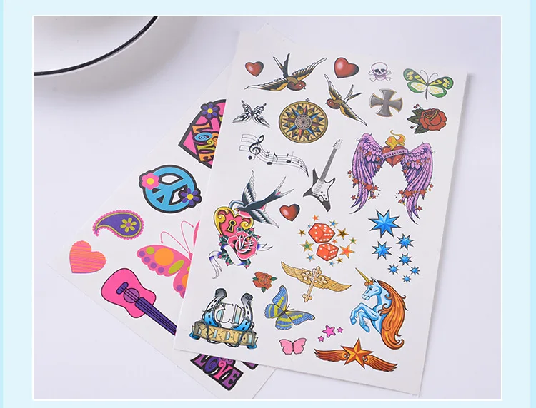 2 Color Palet Body Art Catoon Drawing Temporary Tattoo Women Men Owl Decal Design Waterproof | Красота и здоровье