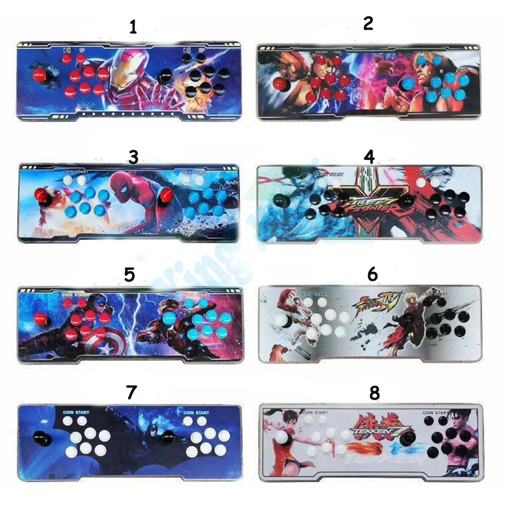  2019 New Box 9 1660 in 1 Arcade Game Acrylic console 2 Players joystick stick controller console HD