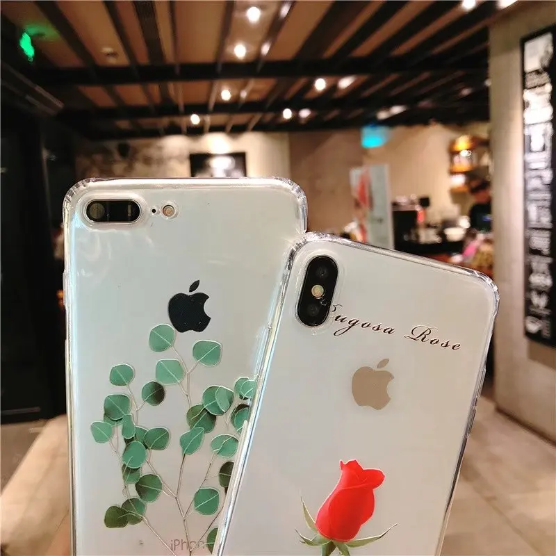 NYFundas For iphone 8plus 7 6 6S Plus X Case Ultra Thin Fashion Crystal Clear Shockproof Bumper Small fresh Back Cover Accessory (4)