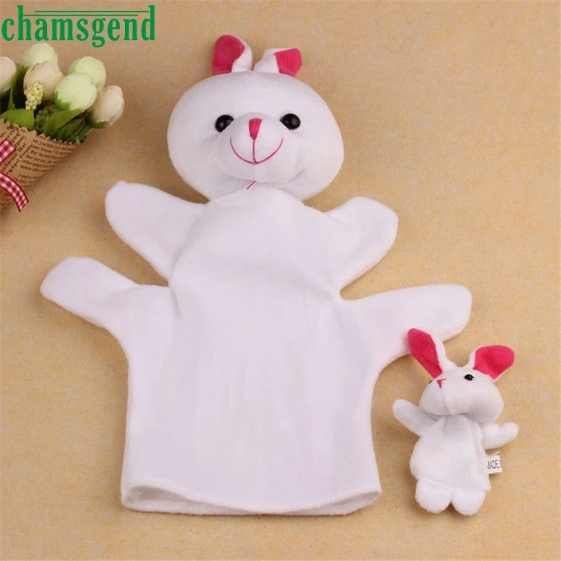 HOT 2Pcs Rabbit Soft Animal Finger Puppet Baby Kid Toy Plush Toys SEP